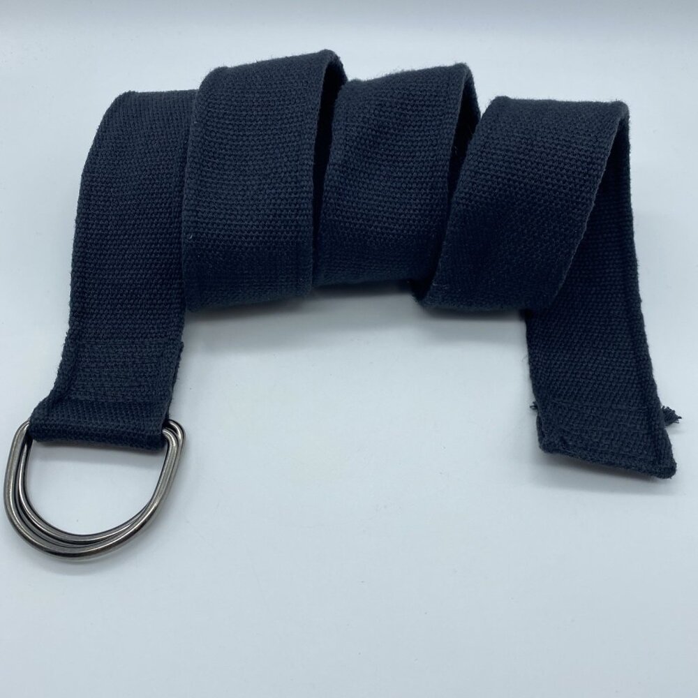 Unbranded Black D-Ring Belt Men's Size L End to End 44"